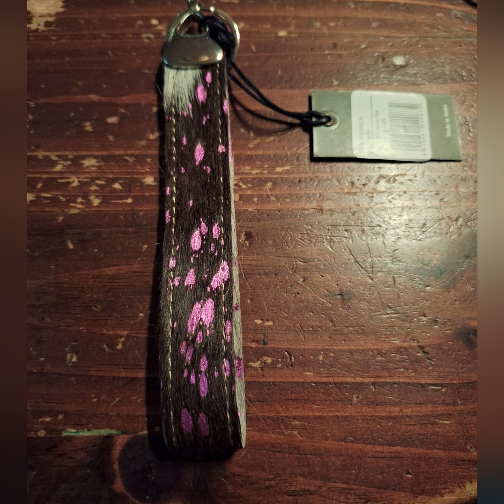 Myra Bag Key Holder with Pink and Brown Accents